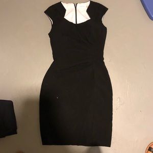 Calvin Klein black sheath dress with side ruching